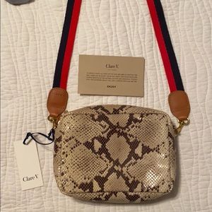 Clare V Midi Sac bag - python snakeskin print